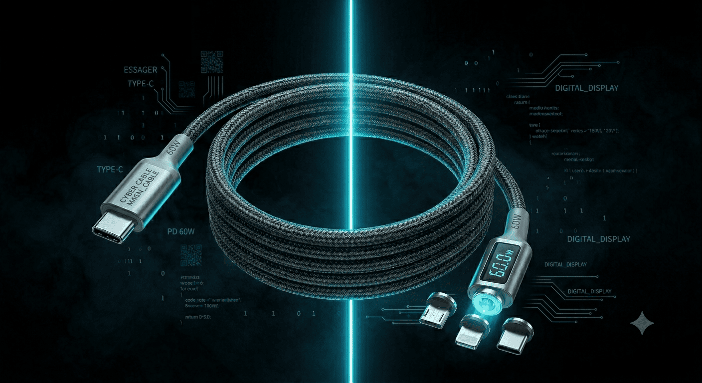 Магнітний кабель 3-в-1 Cyber Cable 60W